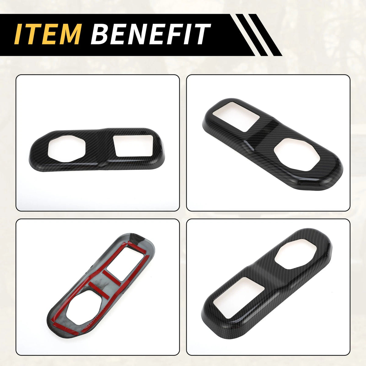Rear Trunk Lock Panel Cover for Jeep Wrangler JL JLU (2018-2024) Carbon Fiber Black