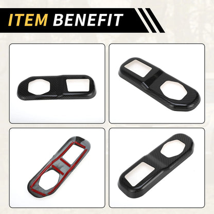 Rear Trunk Lock Panel Cover for Jeep Wrangler JL JLU (2018-2024) Carbon Fiber Black