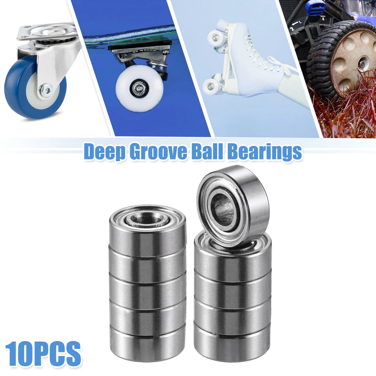10 Pcs MR83ZZ 3x8x3mm Double Shield Deep Groove Ball Bearings for Car