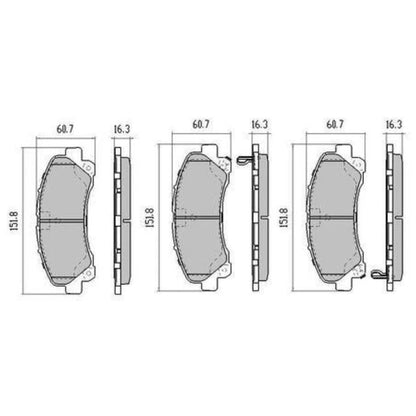 Front RDA Heavy Duty Brake Pads & Shim Hardware for Isuzu Dmax