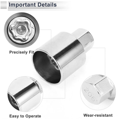 Wheel Lock Lugnut Antitheft Nut Removal Key for Land Rover (2003-2013)
