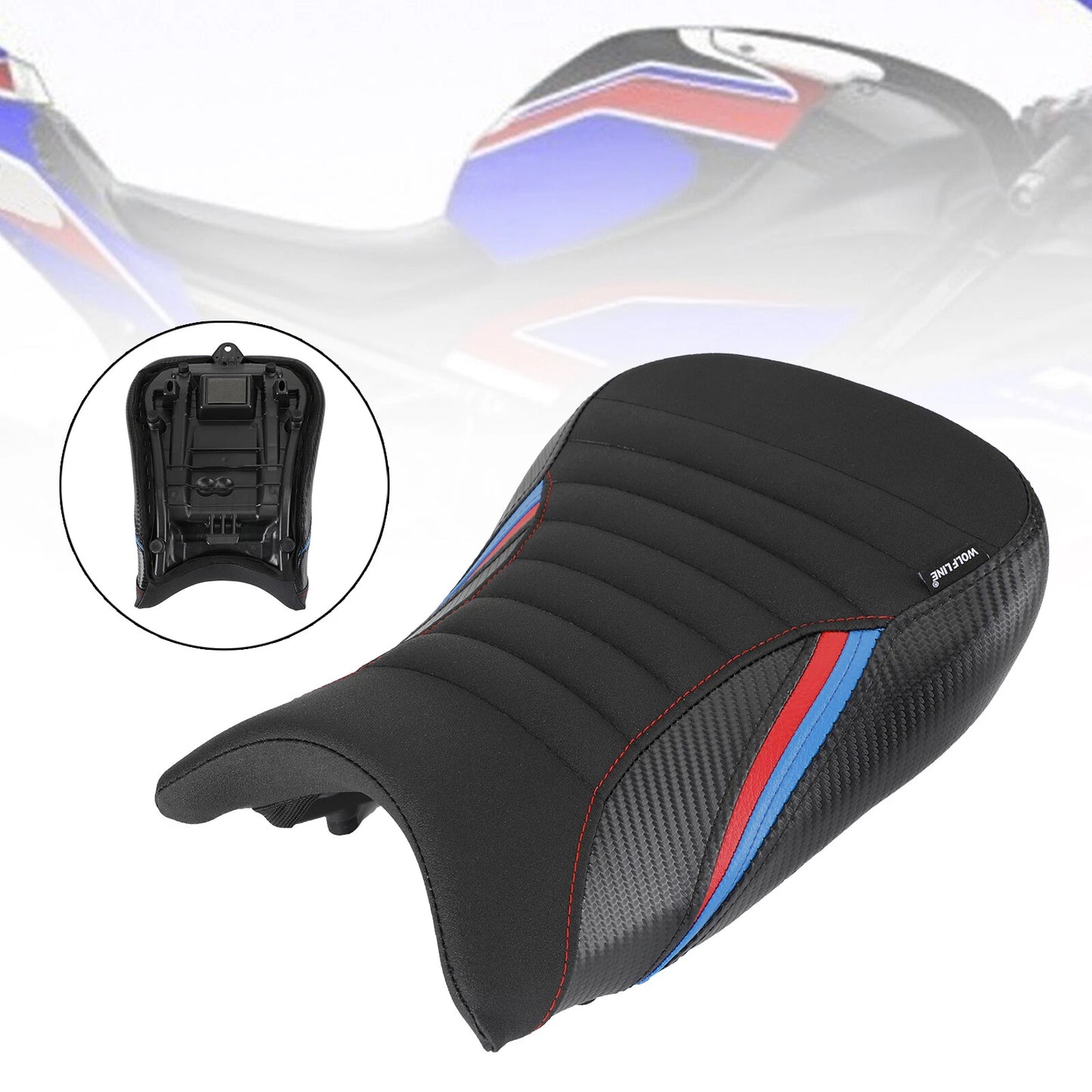 Driver Seat Cushion PU Blue for BMW S1000RR (2019-2022)