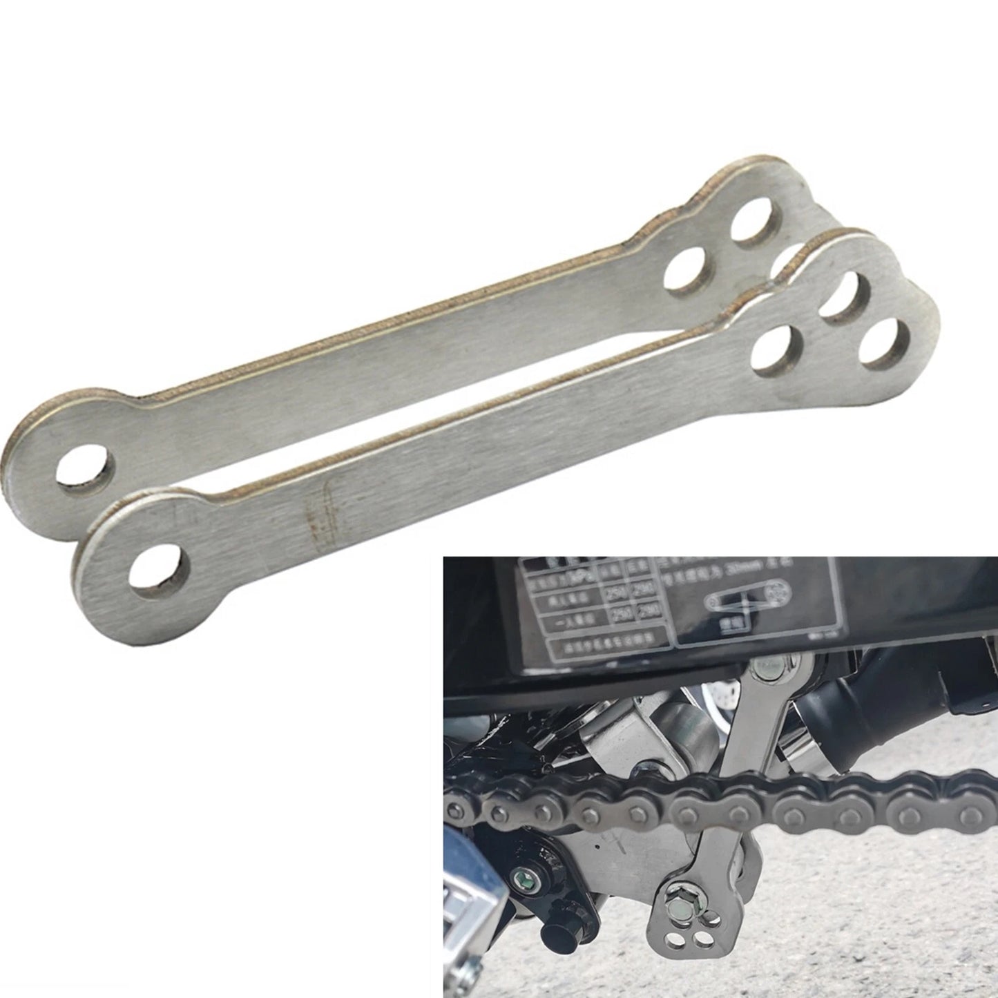 2 x Silver Rear Suspension Lowering Links Kit for HONDA CB400X CB500X (2019-2023)