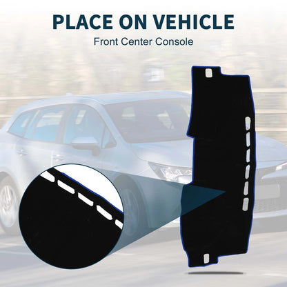 Dashboard Cover Mat for Toyota Corolla (2007-2012) - Black Blue 1 Set
