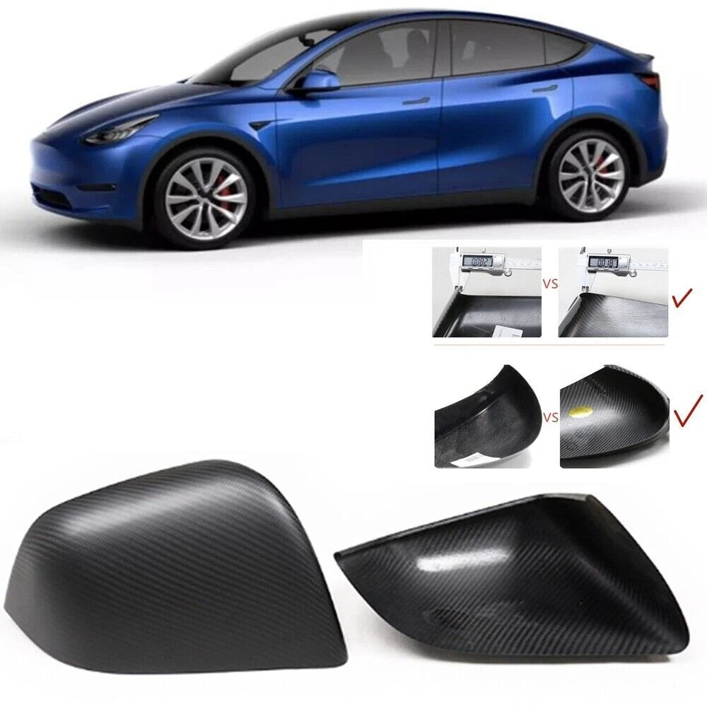 Carbon Fiber Rear Mirror Cover for Tesla Model Y (2020-2023)