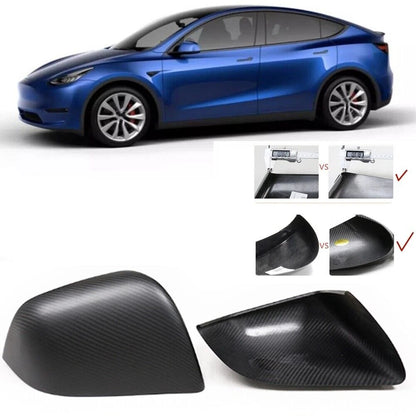 Carbon Fiber Rear Mirror Cover for Tesla Model Y (2020-2023)