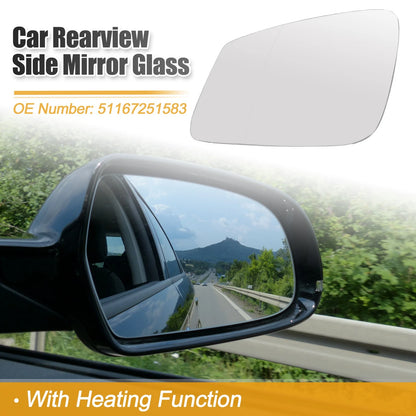 Heated Left Side Rearview Mirror Glass for BMW 5 Series (2001-2010)