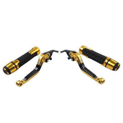 Gold Extendable Brake Clutch Levers Grip Set for Kawasaki ZX10R (2016-2023)