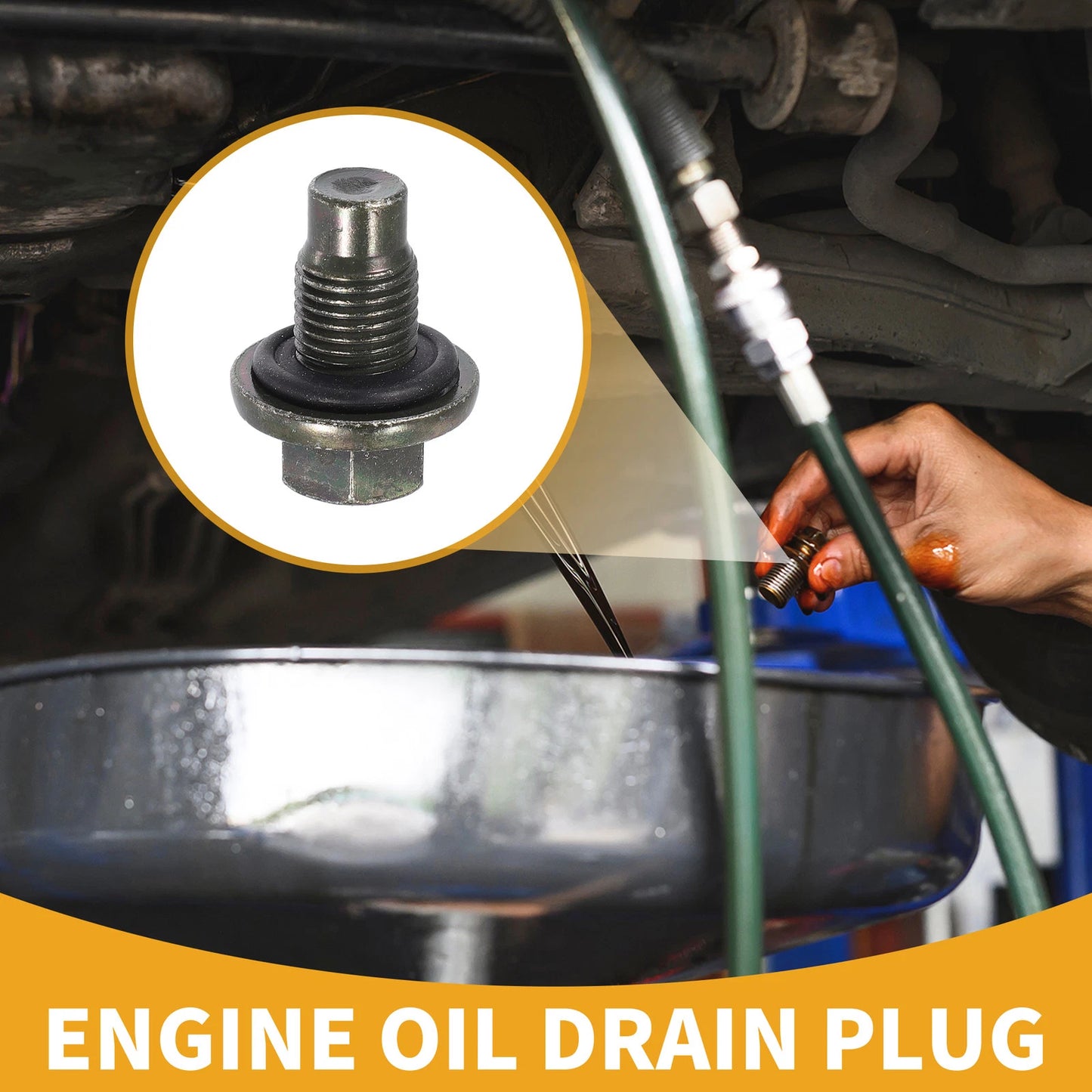 Oil Drain Plug Thread Repair for Ford F150 (2015-2023) - Metal Bronze Tone 1 x