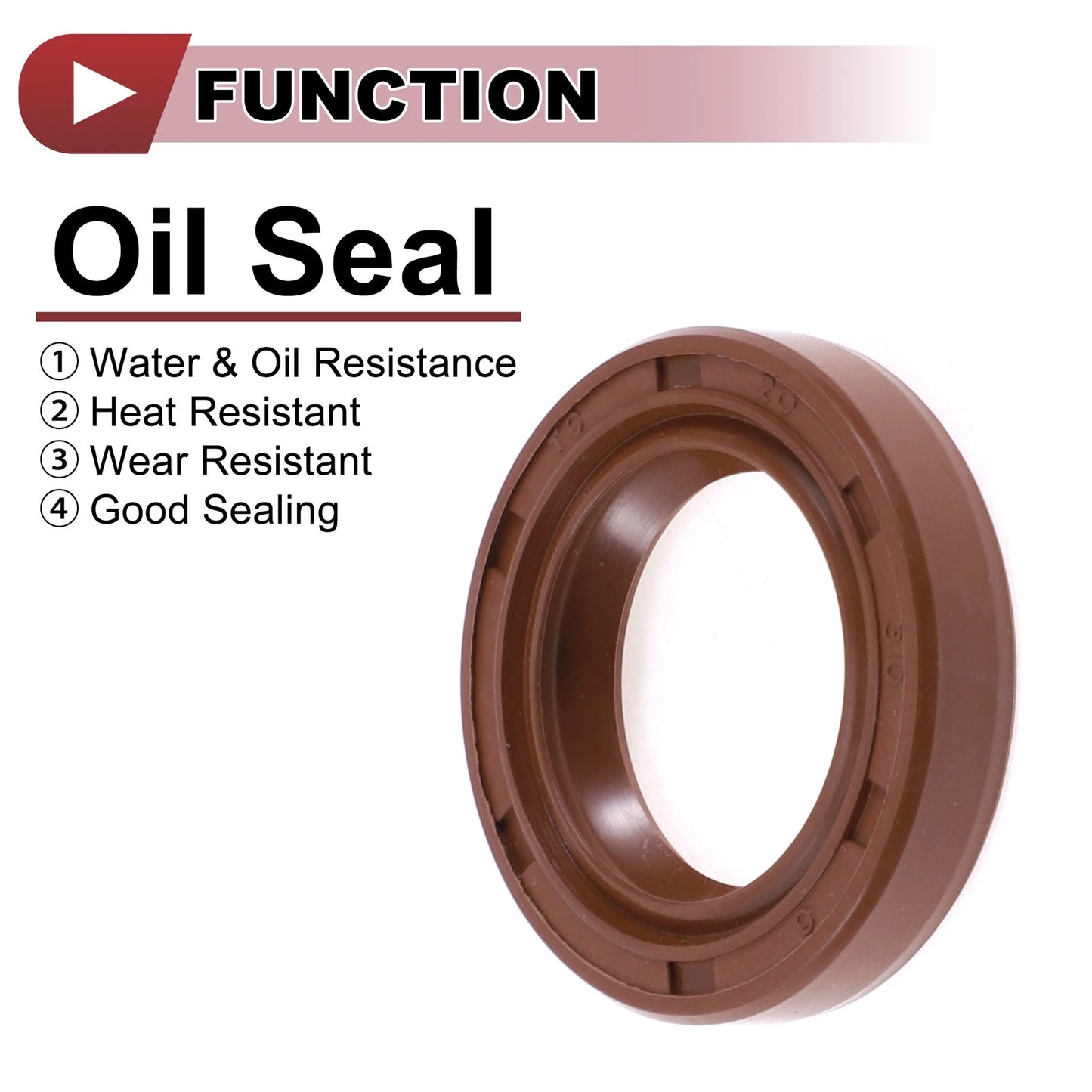 Oil Seal / 2 x 20x30x6mm / FKM Rubber Brown
