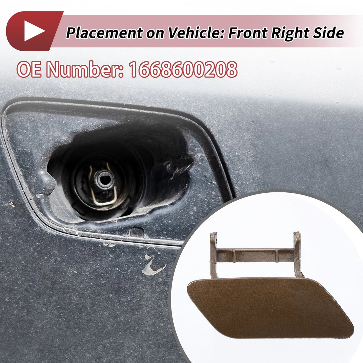 Front Right Washer Nozzle Cover for Mercedes-Benz ML350 (2012-2015) 1 x Brown