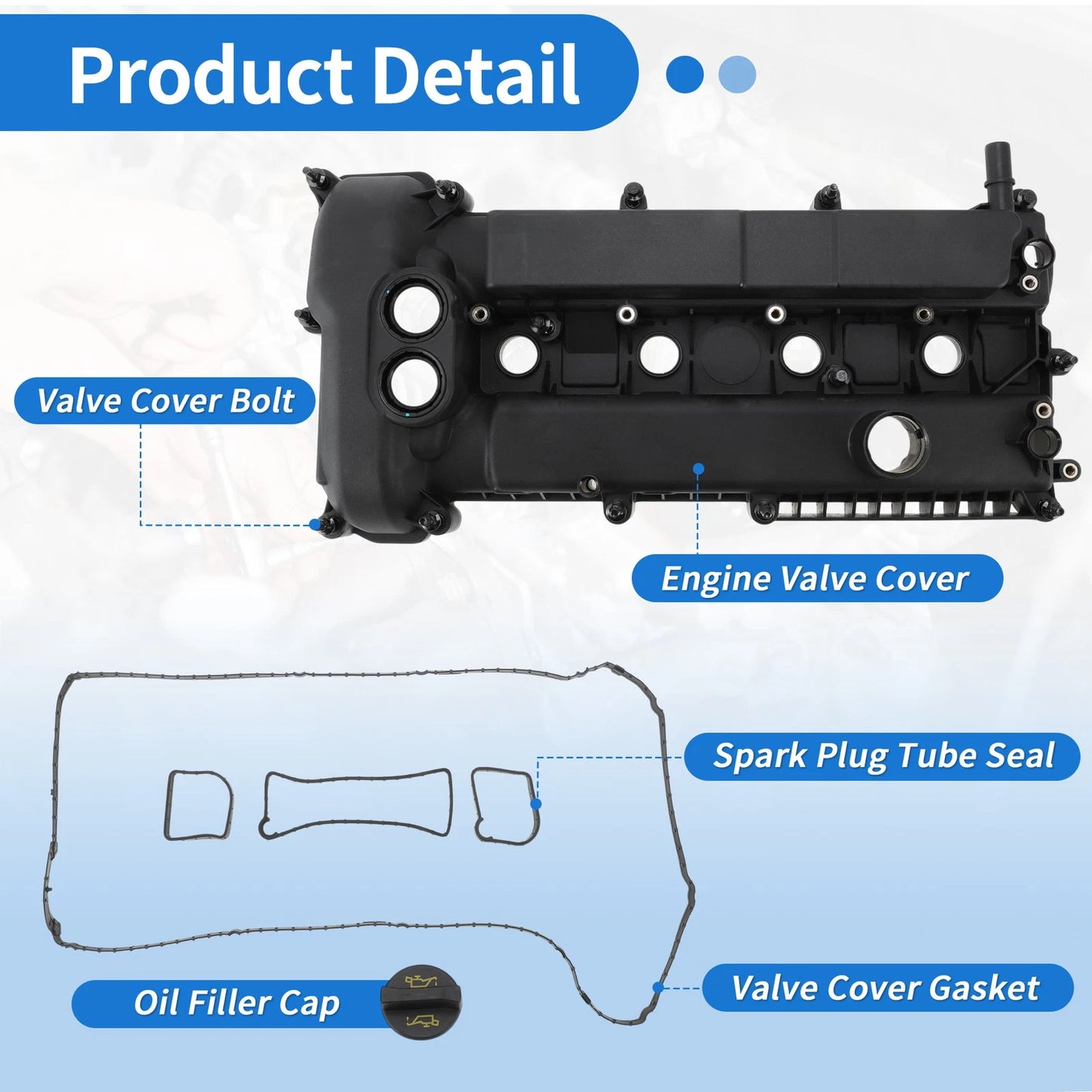 Engine Valve Cover Gasket Bolts Set for Ford Focus 2.0L (2012-2014)