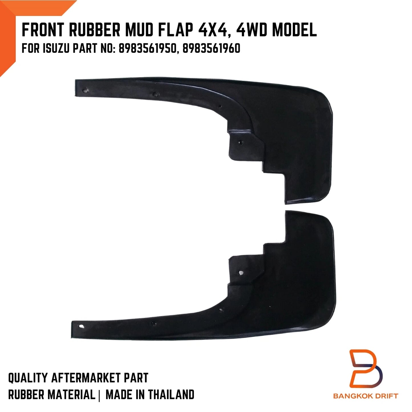 Front Mud Flap Splash Guard Rubber for Isuzu D-Max (2020-2023)