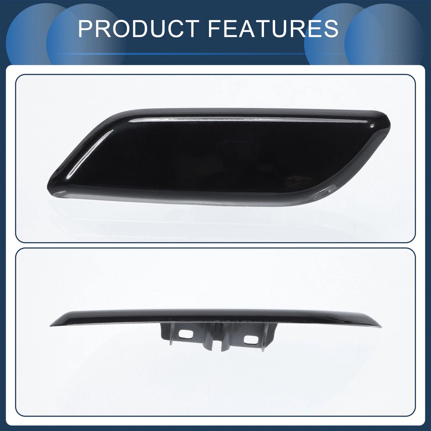 Front Left Washer Nozzle Cover for Honda Accord VIII 2011-2013 Black 1 x