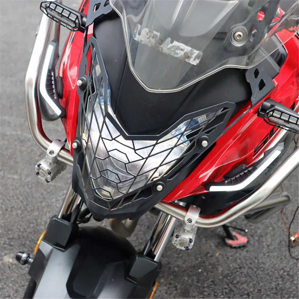 Motorcycle Front Side Aerodynamic Spoilers with White Light