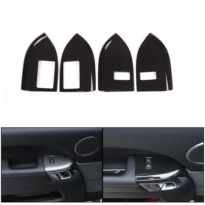 Carbon Interior Door Lock Buttons Cover Trim For Range Rover Sport 2014-2018