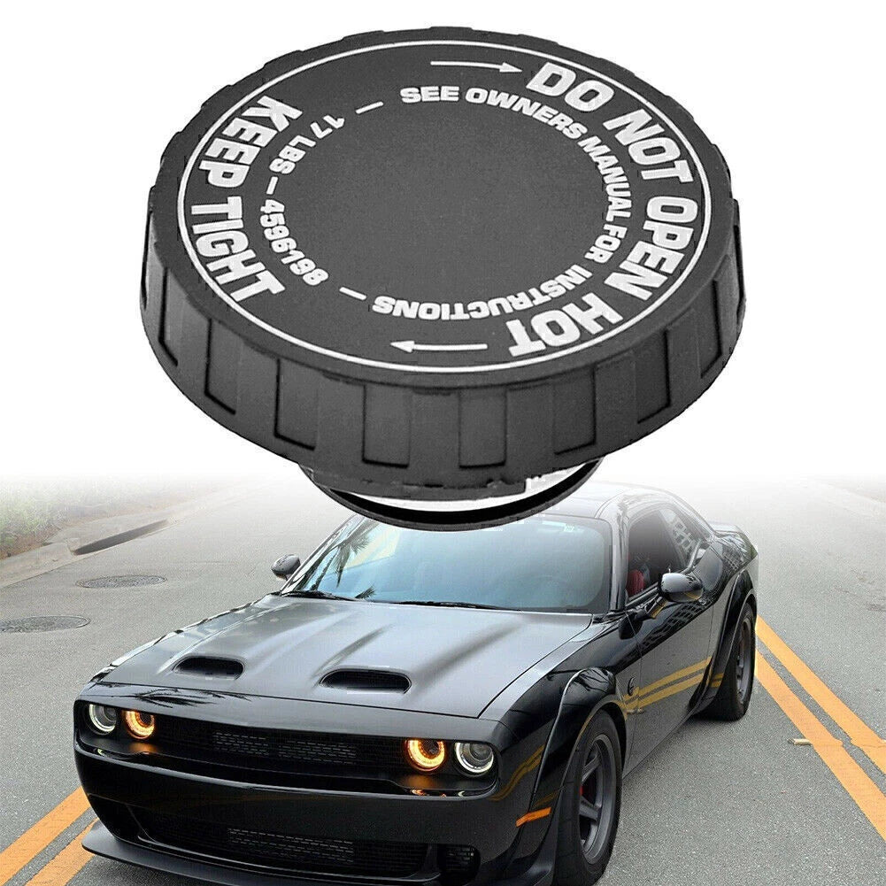 Black ABS Radiator Coolant Cap for Jeep Chrysler Dodge Ram (2002-2023)