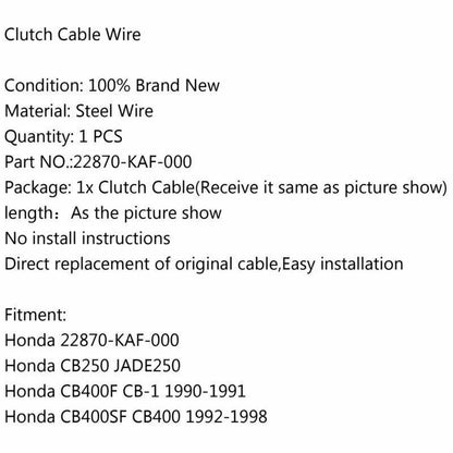 Clutch Cable for Honda CB250 JADE250 CB400F CB400SF (1990-2008)