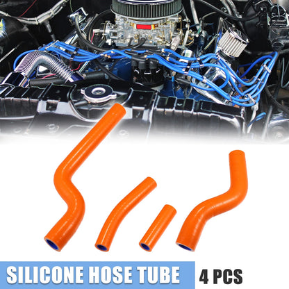 4pcs Orange Silicone Radiator Hose Tubing for Yamaha YZ250 (2002-2013)