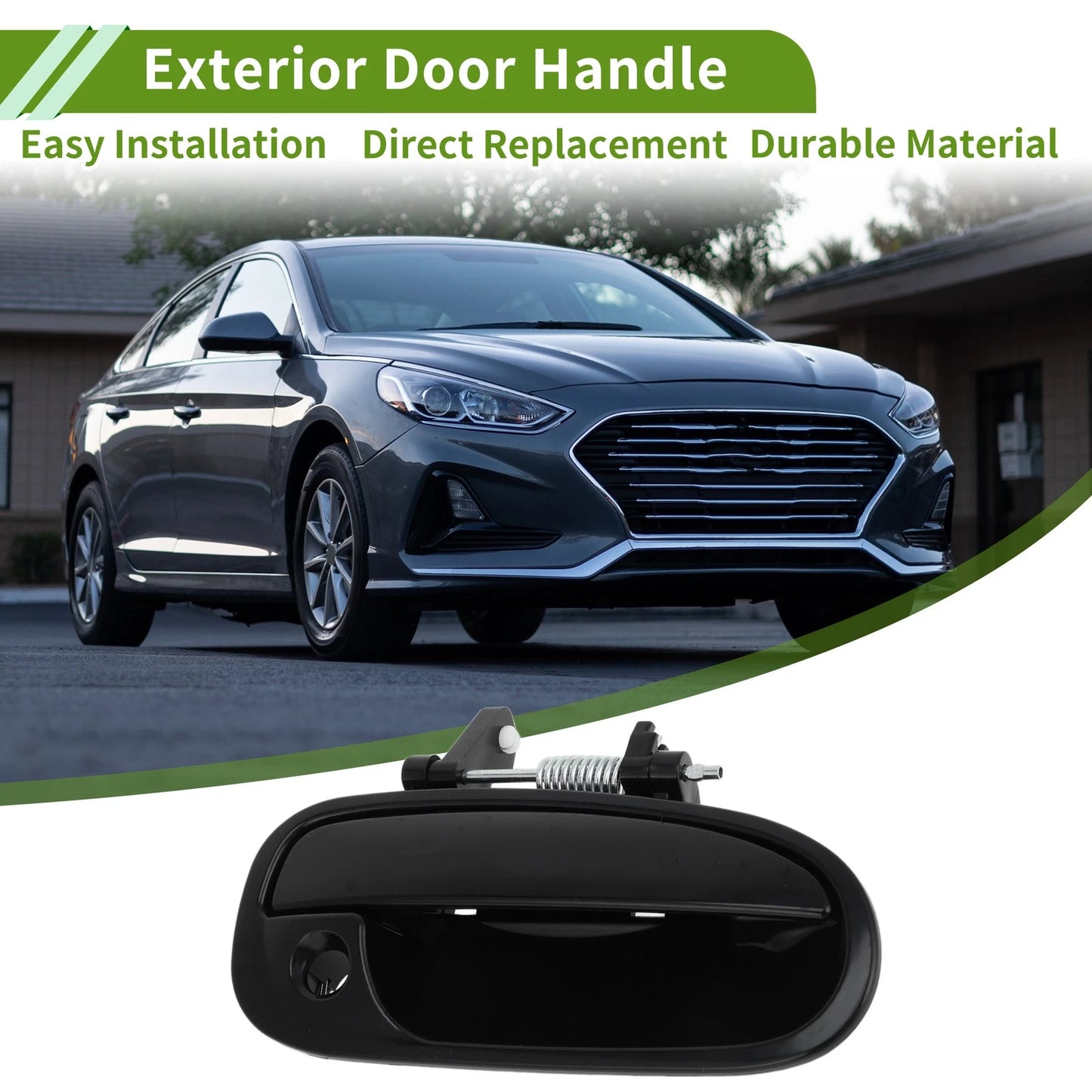 Black Front Right Exterior Door Handle for Honda Civic (1996-2000)