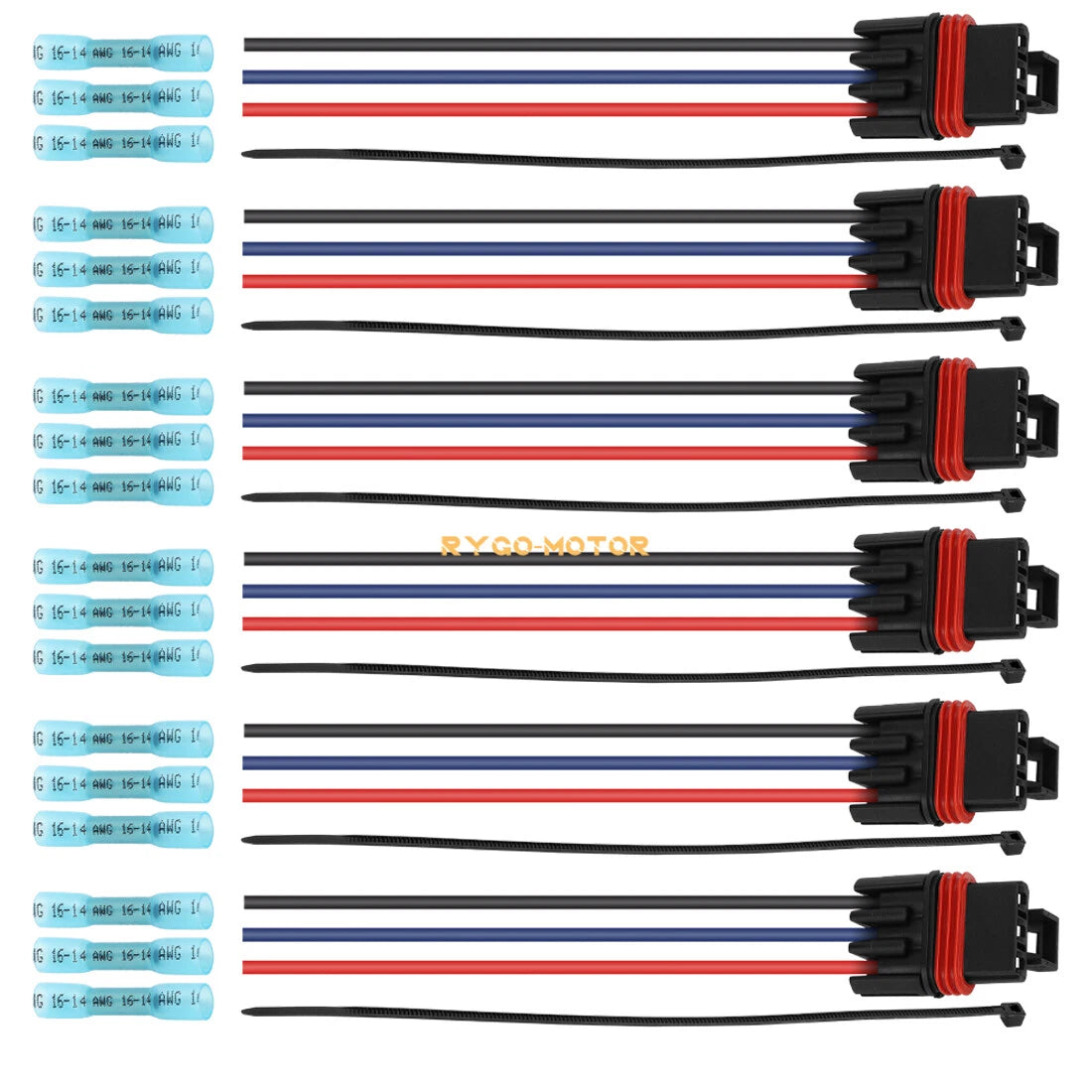 6 x Pulse Bar Plug Bus Connector Pigtail for Polaris RZR PRO XP/XP 4/Turbo