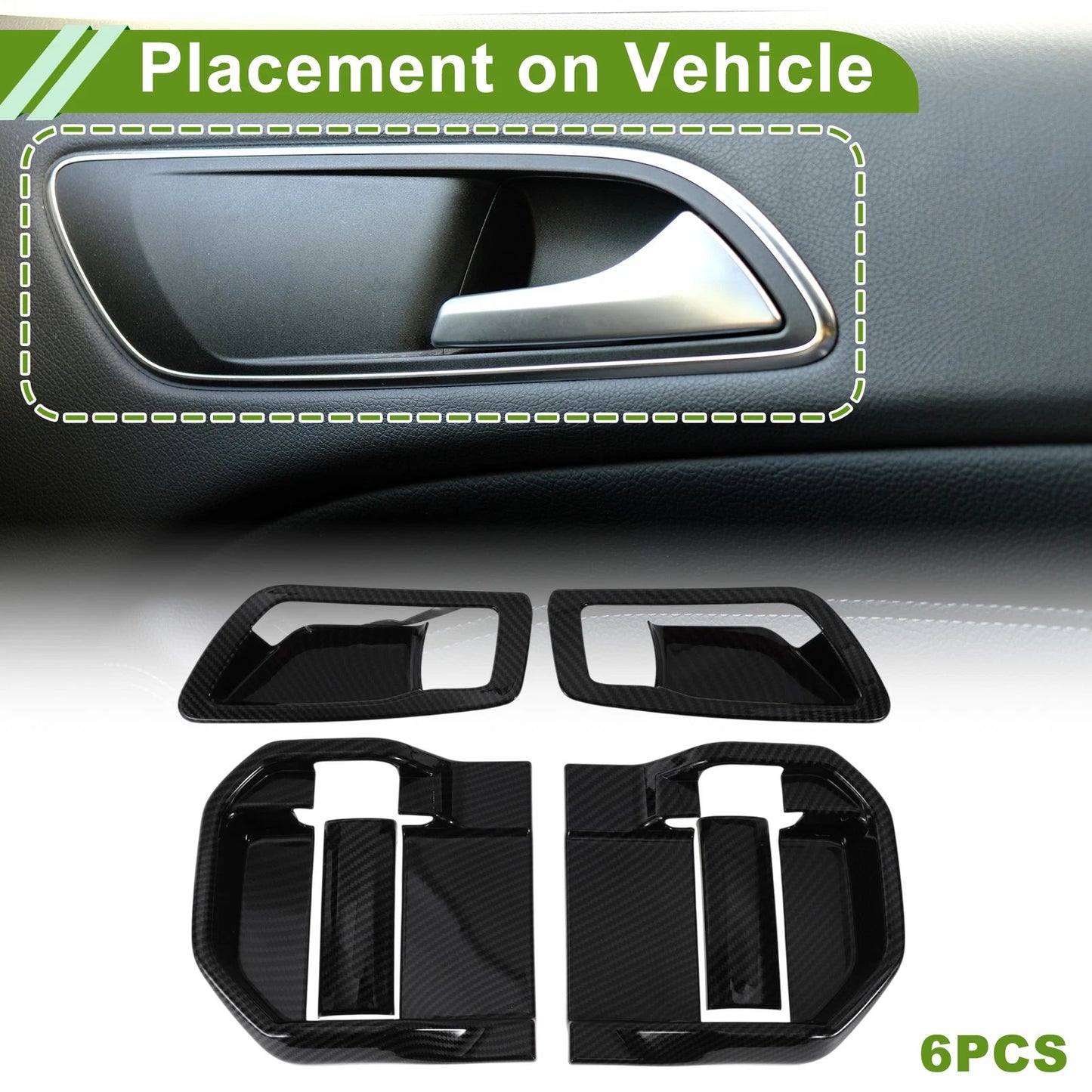 6 x Interior Door Handle Bowl Cover Trim for Toyota Sienna (2021-2024)