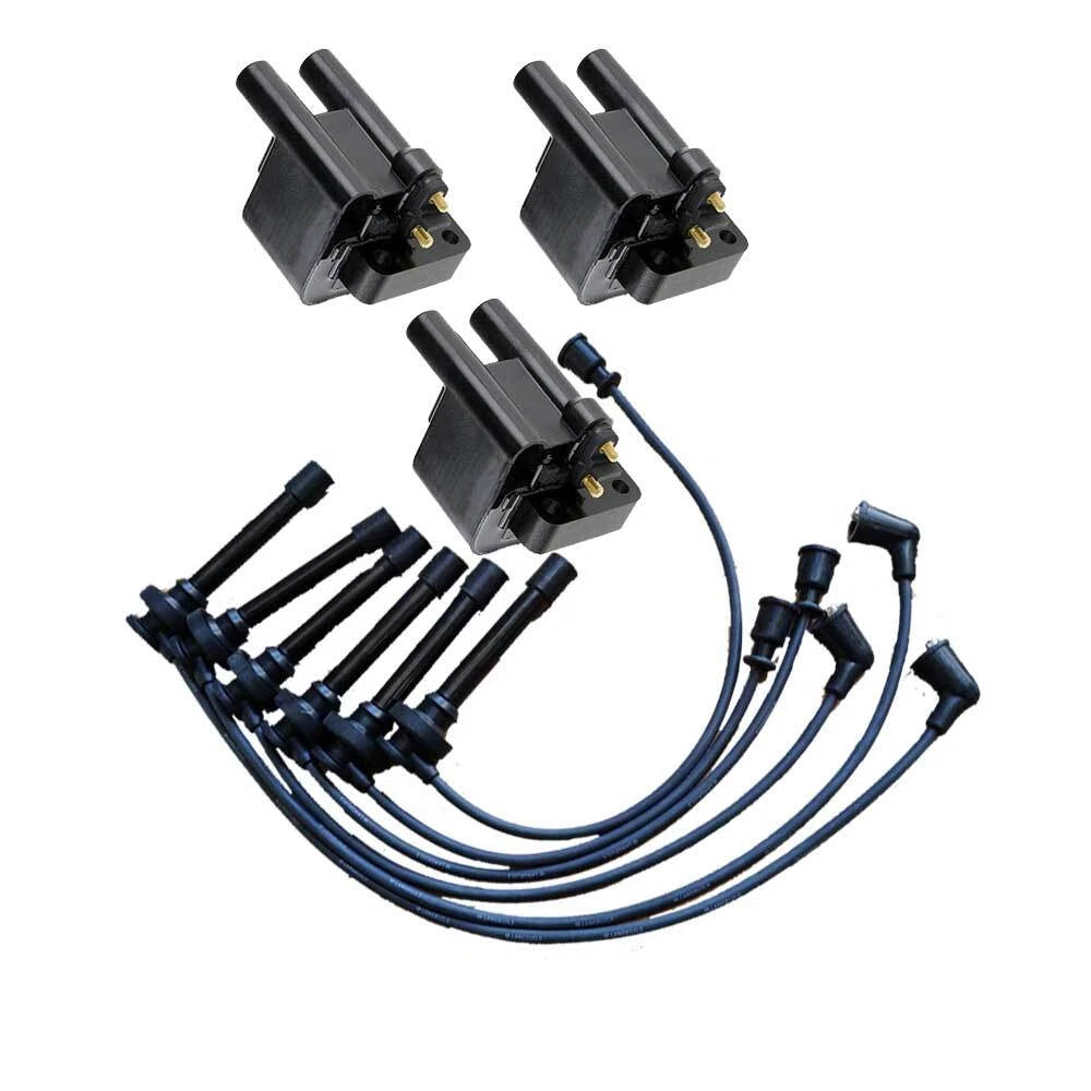 3X Ignition Coil Pack & Lead Kit for Mitsubishi Triton MK 3.0L (1996-2003)