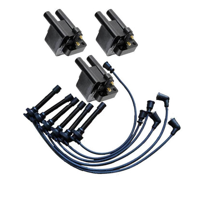 3X Ignition Coil Pack & Lead Kit for Mitsubishi Triton MK 3.0L (1996-2003)