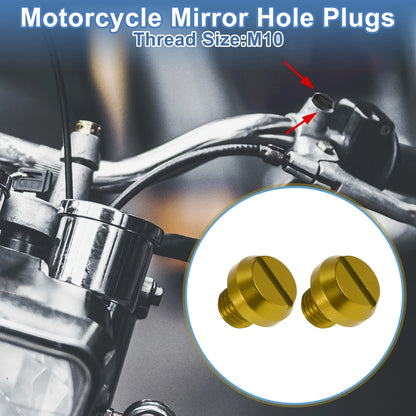 Mirror Hole Plugs Right Hand M10x1.25 for Motorcycle