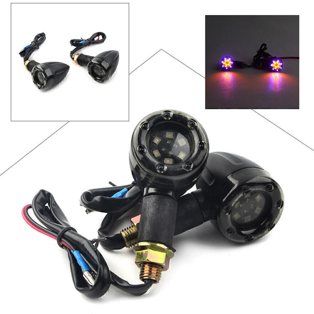 2 x Universal Motorcycle LED Turn Signal Lights for Harley