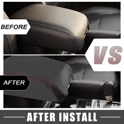 Dodge Durango Center Console Armrest Cover 2011-2021 Black with Red Stitches