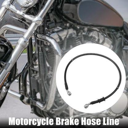60cm Brake Line Oil Hose Pipe with Spring Protection Black for Motorcycle