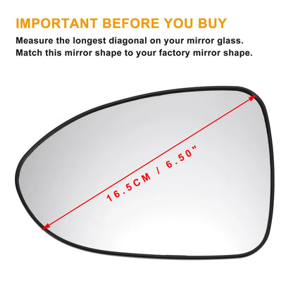 Left Side White Mirror Glass w/ Back for KIA Rio (2012-2016)