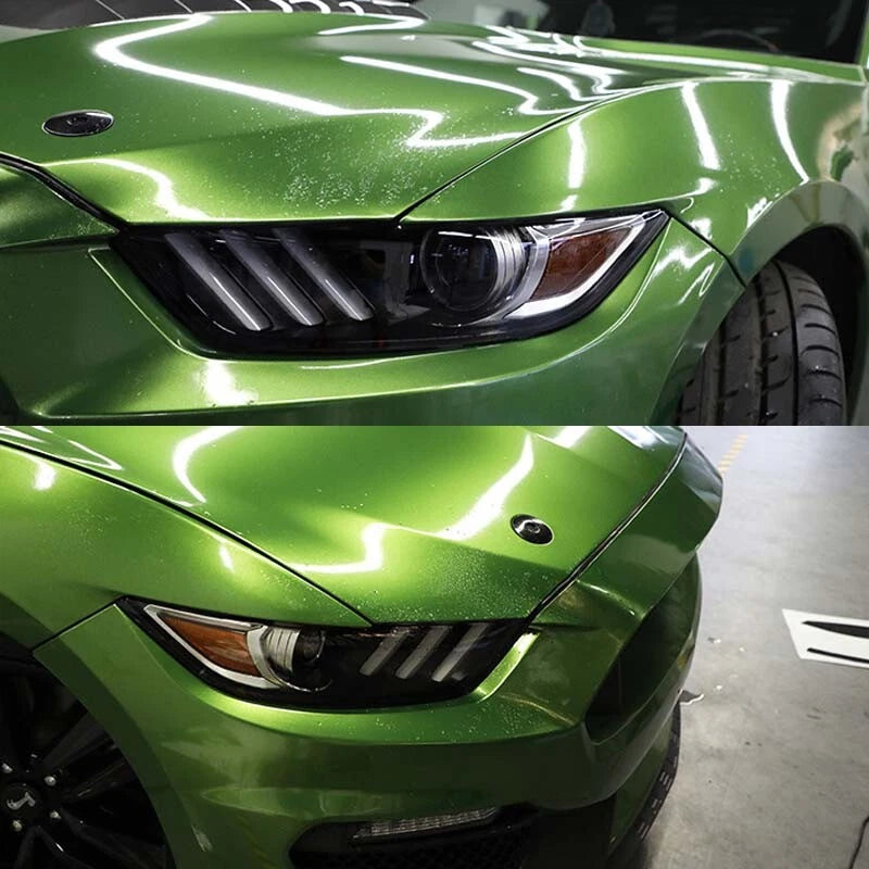 Smoke Noir TPU Headlight Protect Film Sticker Fit For Mustang 2016-2019