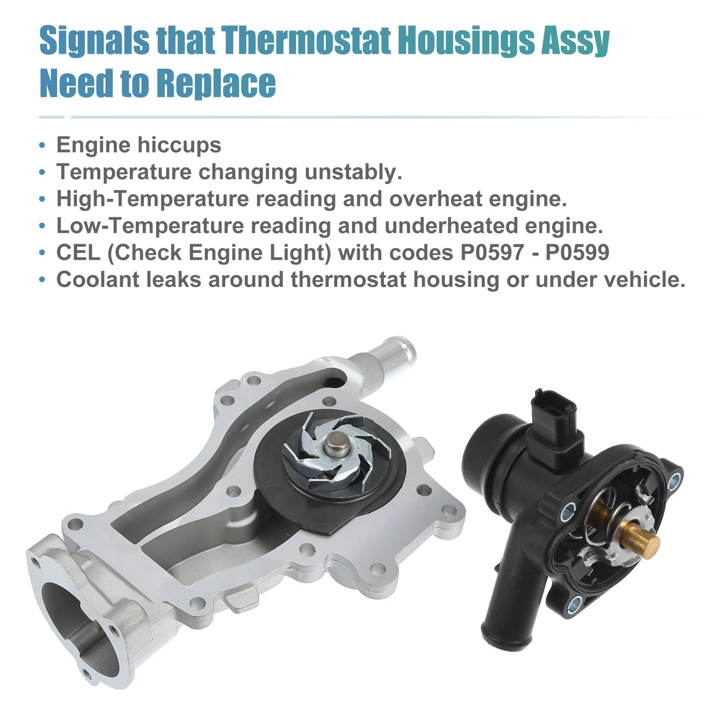 Engine Water Pump Thermostat Housing for Chevy Cruze Sonic Buick