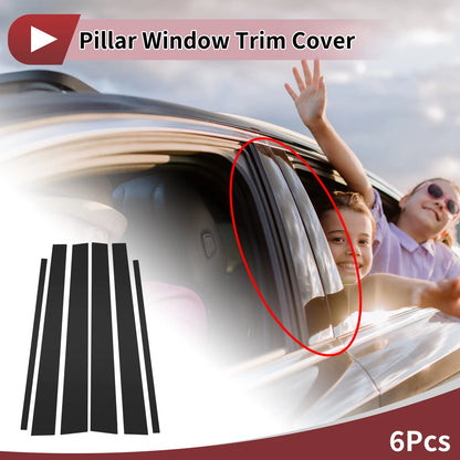 6 Pcs Car Door Pillar Trim for Toyota 4Runner (1996-2002) Black