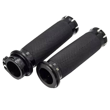 2 x Black Motorcycle Handlebar Grips for Honda Yamaha Suzuki Kawasaki