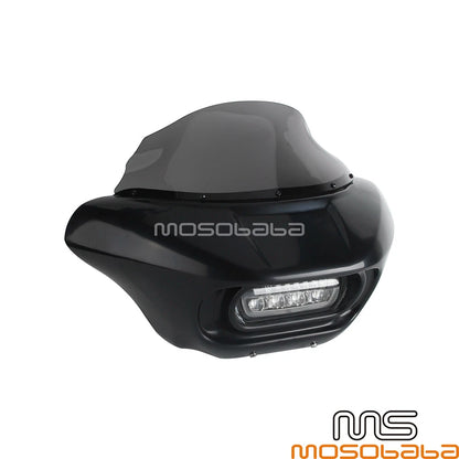 Headlight Fairing Windshield w/ LED Lamp for Harley Softail Fat Bob (2018-2023)