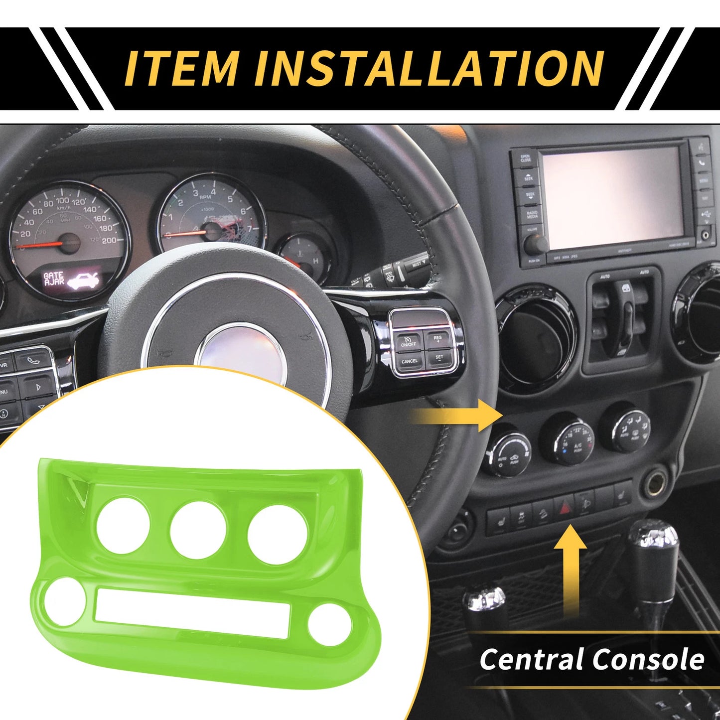 AC Switch Control Cover Trim for Jeep Wrangler JK JKU (2011-2017)