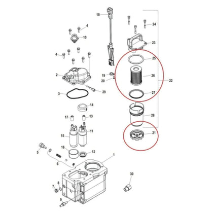 Gen 3 Cool Fuel Filter for MerCruiser Engine