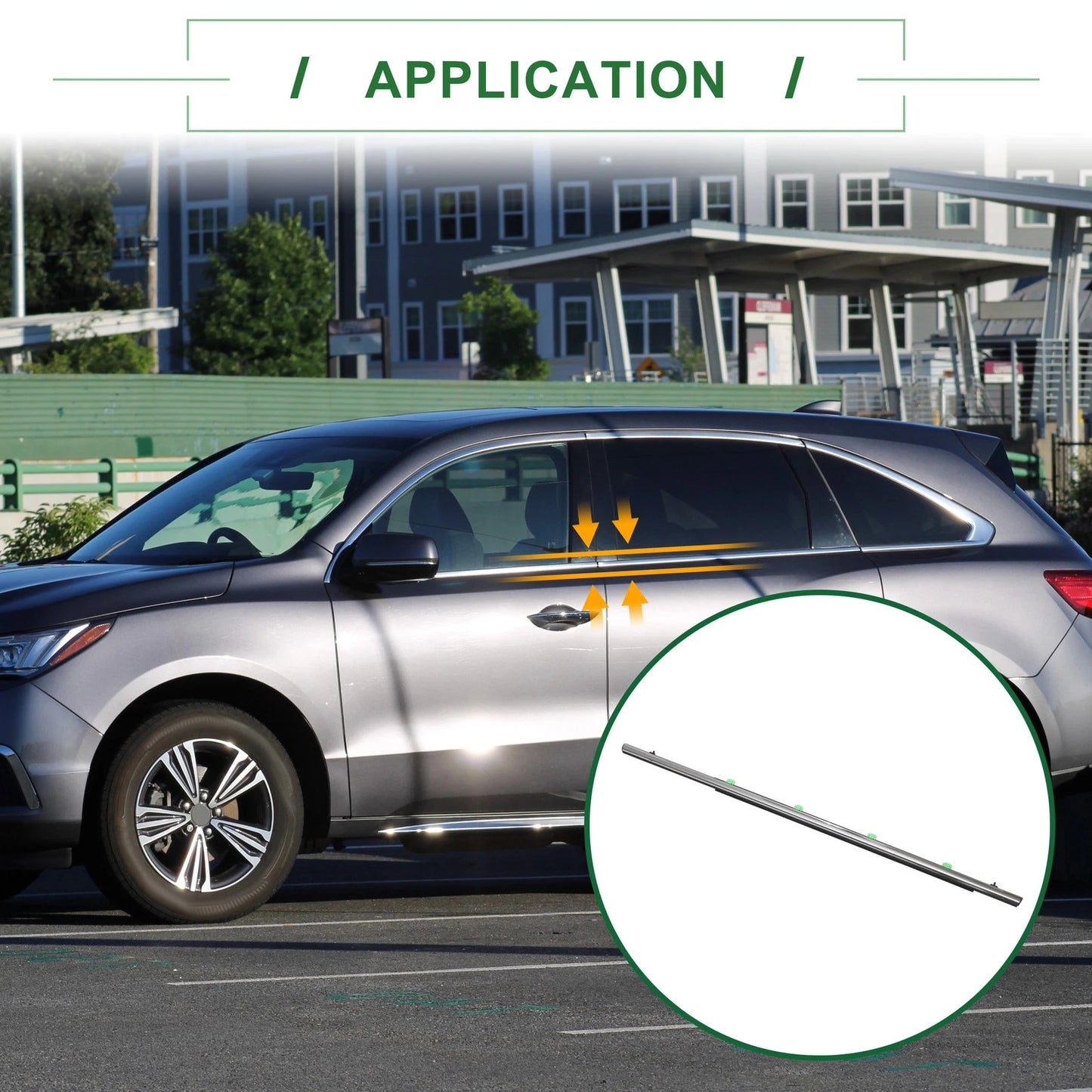 Rear Left & Right Weatherstrip Window Seal for Acura RDX (2013-2018)