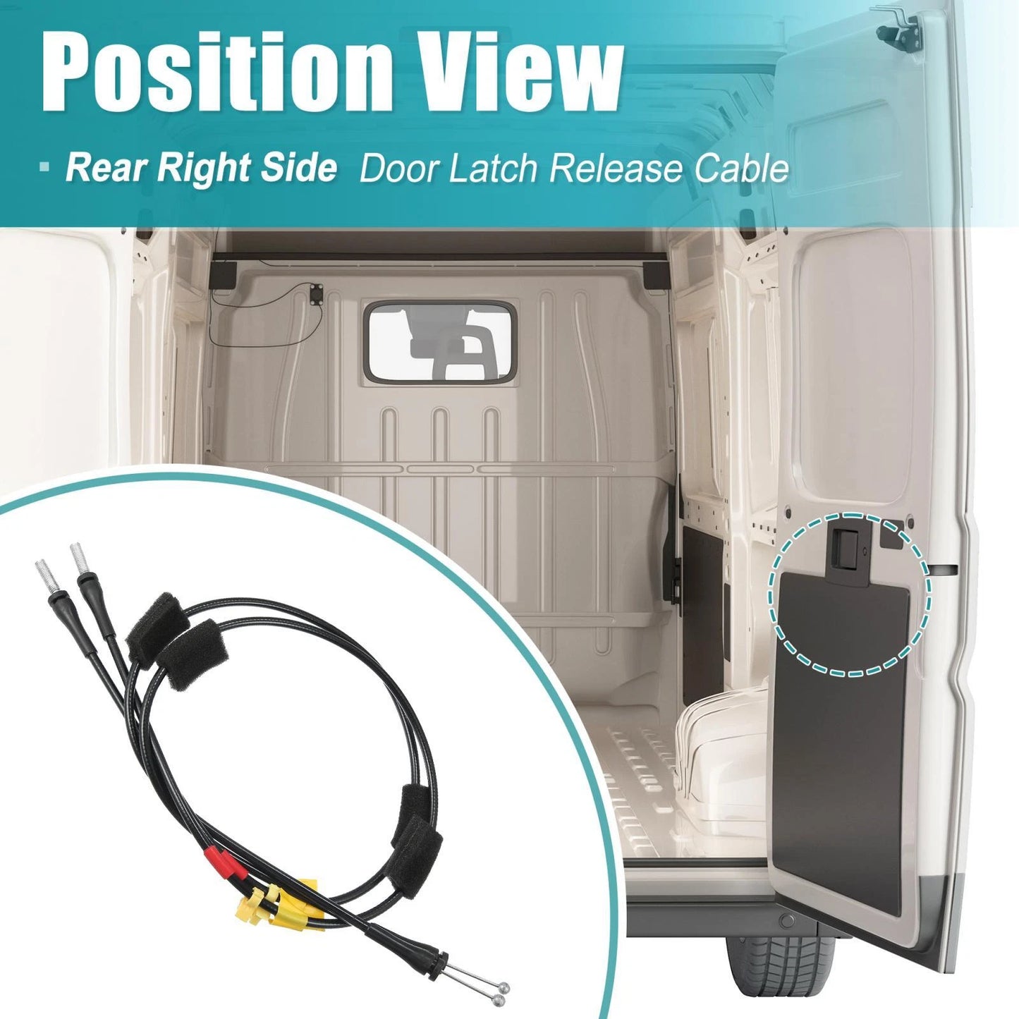 Rear Upper Door Latch Cable Set for Ford F-150 F-250 (1997-2004)