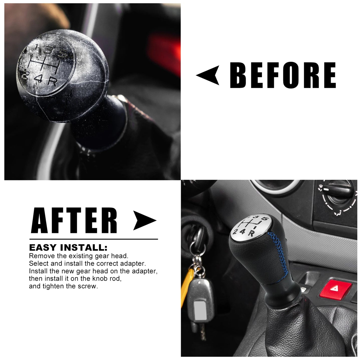 Gear Stick Shift Knob for Peugeot 106 107 205 & Citroen C1 C3 C4 (2005-2014)