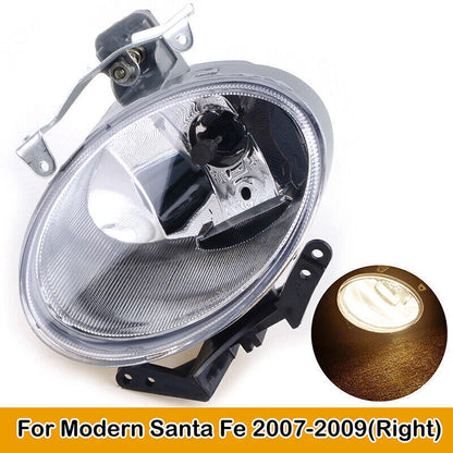 Clear Fog Light Lamp Right Passenger Side w/ Bulb for Hyundai Santa Fe (2007-2009)