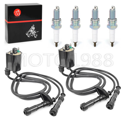 Ignition Coil & Spark Plug & Cap Kit for HONDA Shadow ACE 750 (1998–2003)
