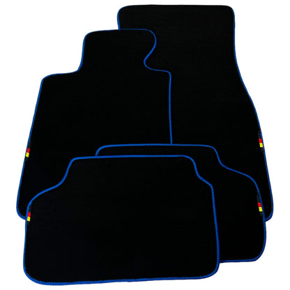 Black Floor Mats for BMW 3 Series E36 2-Door Coupe (1990-2000) 2 x Blue Trim