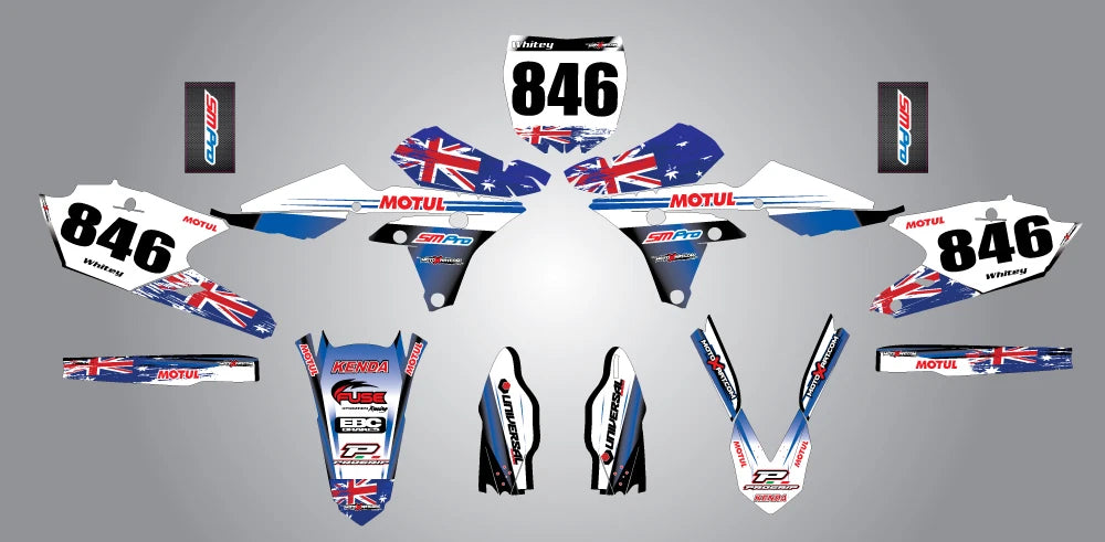 Custom Graphics for 2014 Yamaha YZF 250 - Aussie Pride Style