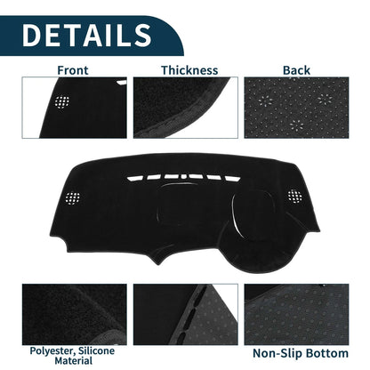 Dashboard Cover Mat for Peugeot 3008 (2013-2015) Sun Protector Black