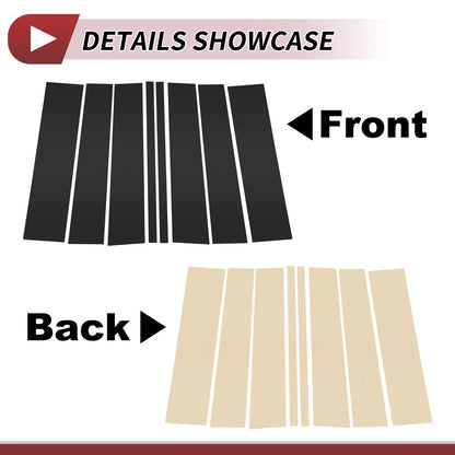 8 Pcs Black Door Pillar Window Trim for Ford Flex (2009-2015)