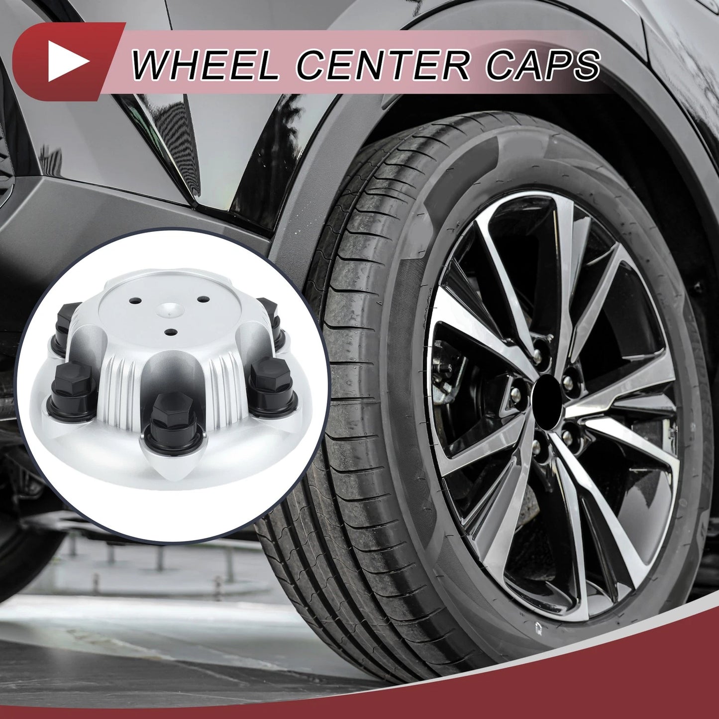 Wheel Center Caps for Chevrolet Suburban 1500 Silver Tone Plastic 1 Pc (2000-2014)